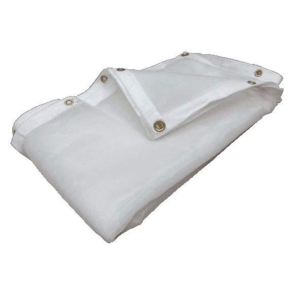 6'x10' White Super Heavy Duty Mesh Tarp Net Sail Sun Shade Awning and Fence Screen