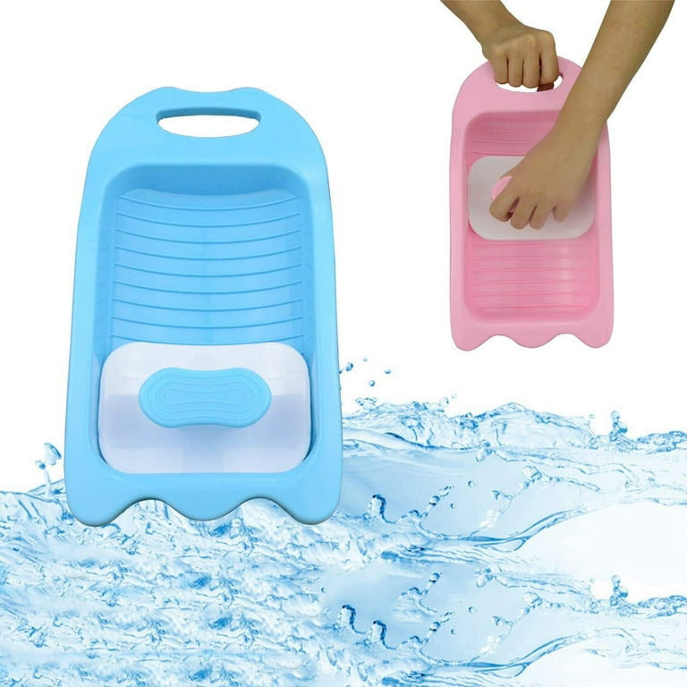 Washboard for Laundry, Mini Hand Wash Washboard, Use for Hand Washing Clothes and Small Items Plastic Non-Slip Washboard Convenient Washboard(Pink)