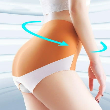 BYHONG Breathable Wicking Microfiber Briefs High Waist Ice Silk Seamless Panties for Women Panties for Women Orange M