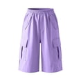 thumbnail image 5 of EnJoCho Girls' Cargo Shorts Wide Leg Elastic Waist Pants Summer Hiking Baggy Trendy Outfits with Pockets Kids Vacation Drawstring Shorts 4-15y, 5 of 6