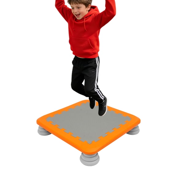 Kids Mini Trampoline 25.59" Indoor Outdoor Square Space Saving Rebounder Balance Bounce Toy Ages 3