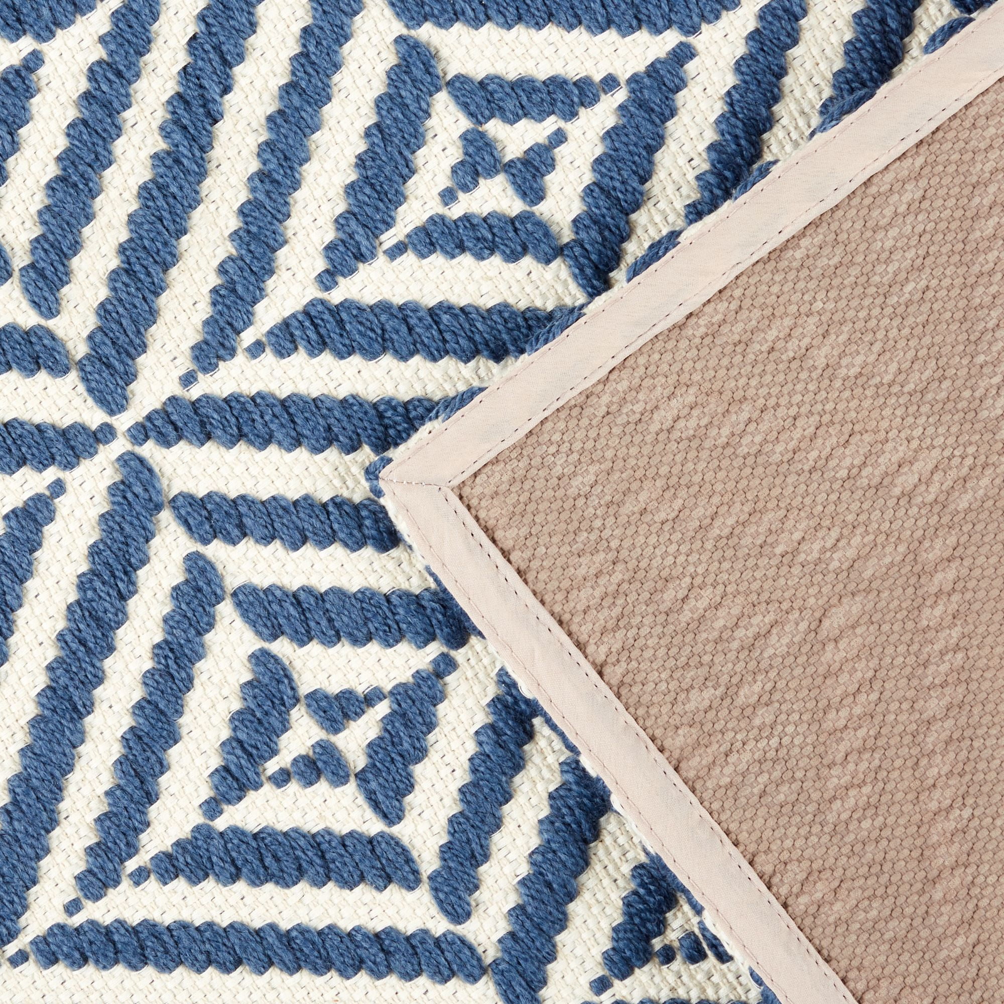 (2 pack) Mainstays Montana Woven Fabric Mat, 18"x27", Navy, Available in Multiple Colors