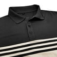 thumbnail image 4 of Afdoent Men's Polo Shirt Male Spring Summer Fashion Casual Short Sleeve Striped Shirt Lapel Shirt Color Matching Top Comfortable, 4 of 7