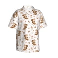thumbnail image 2 of Uemuo Fall Squirrel Printed Regular Fit Short Sleeve Casual Hawaiian Shirt for Men,Aloha shirt,Tropical shirt,Floral print shirt,Vacation Beach shirt-Large, 2 of 9