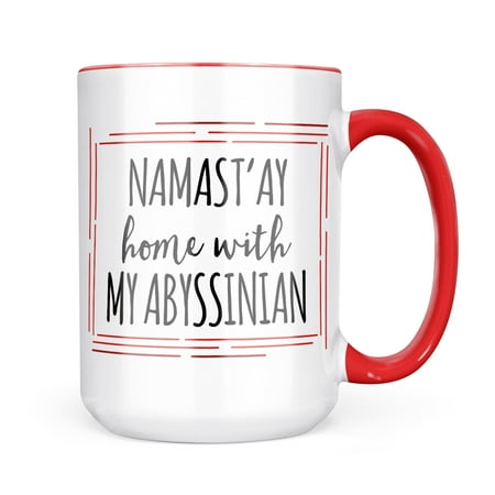 

Christmas Cookie Tin Namast ay Home With My Abyssinian Simple Sayings Mug gift for Coffee Tea lovers