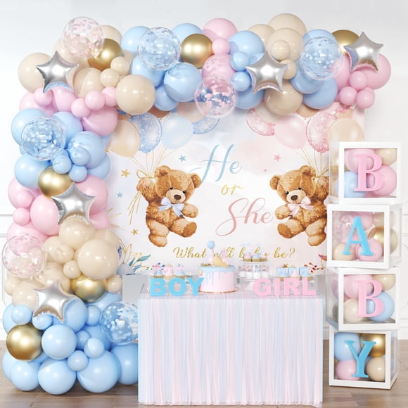 Cajas para bebés Gender Reveal con globos, 158 unidades, BIENAN