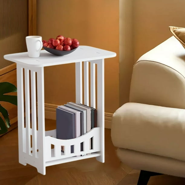 Table de Chevet Blanche Mini Table Basse Table d'Appoint pour Canapé Petite Table de Chevet Chambre Armoire de Chevet Rangement et Organisation pour la Maison Dortoir