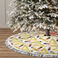 thumbnail image 3 of Christmas Tree Skirt, funny ruler pencil Print Christmas Tree Decorations Indoor, Tree Skirts Mat With Tassel Trim for Halloween New Year Holiday Christmas Party Decor 36 Inches, 3 of 7