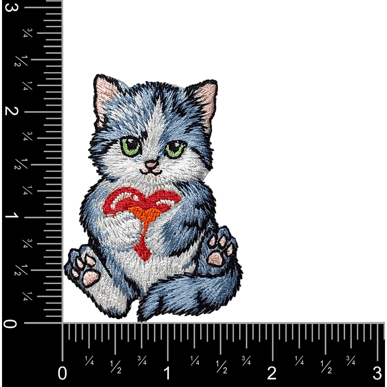 3 inch Diameter Iron On Patch cute cat Kitten Kids Art Stuff gifts apparel  patches Can Be Swen on as well kids art cartoon drawing
