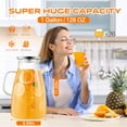 thumbnail image 2 of 1 Gallon 128oz Glass Pitcher, Water Pitcher with Full Seal Lid and Spout, Glass Carafe for Hot/Cold Water, Large Jug for Juice and Homemade Beverage, 2 of 6