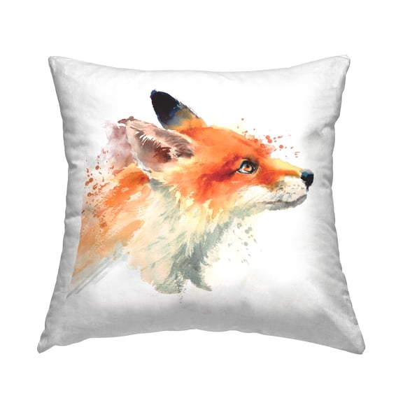 Stupell Industries Fox Portrait Gazing Right Square Decorative Printed Throw Pillow Design By Artsy Sally, 18 x 18