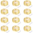 thumbnail image 2 of Paquete de 12 luces de cadena de hadas con pilas de 7 pies 20 LED impermeables de alambre plateado luces de luna estrellada de luciérnaga para dormitorio, fiesta de bricolaje, boda, patio, Navidad, 2 of 4