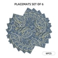 thumbnail image 2 of Placemats Set Of 4 / 6, Paisley Print No.J97 Placemats For Dining Table Indoor/Outdoors Heat Resistant Washable Placemats 18" X 12", 2 of 8