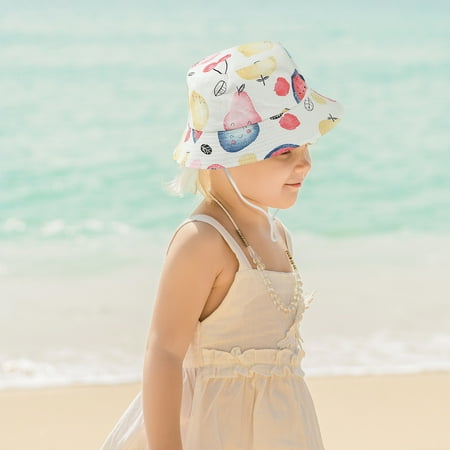

〖TOTO〗Kids Hats Caps Kids Adjustable Chin Strap Sun Protection Hats Summer Spring Sun Hat Cute Cartoon Outdoor Beach Bucket Cap