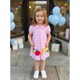 thumbnail image 5 of Cjfdfy Toddler Baby Girl Back to School Dress Kindergarten Outfit Kids Baby Girls First Day of School Outfit Summer Fall Apple School Bus Embroidered Short Sleeve Doll Collar Plaid Pleated Dress, 5 of 9