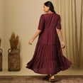 thumbnail image 3 of Globus Women Embroidered Puff Sleeve Tiered Fit & Flare Maxi Ethnic Dress, 3 of 6