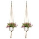 thumbnail image 3 of YiJuHui Macrame Plant Hanger Handmade Cotton Rope Hanging Planter Holder with Wood Hook for Indoor Outdoor Home Decor Wall Garden Boho 90cm, 3 of 9