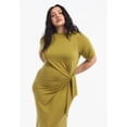 thumbnail image 3 of June & Vie Women's Plus Size Boatneck Gathered Maxi Dress, 3 of 4