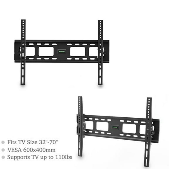 Tilting TV Wall Mount Bracket for 32-70 Inch Flat Screen TVs/ Curved TVs, Low Profile TV Wall Mount TV Bracket, VESA 400x600mm Weight up to 110 LBS