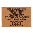 thumbnail image 5 of Funny Welcome No Soliciting Violators Will Be Sacrificed Decor Doormat Welcome Front Porch Decor Doormat for The Entrance Way Heavy-Duty PVC Back Outdoor Coir Doormat 23.6 x 15.7 inch, 5 of 8