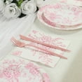 thumbnail image 2 of Efavormart 50 Pack 2-Ply Paper Cocktail Napkins in Matte Pink and White French Toile Floral Pattern, Highly Absorbent Soft Disposable Beverage Napkins, 2 of 6