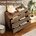 thumbnail image 5 of Modern Minimalist Wood Nightstand with 3 Drawers ,31.5" Large End Table,Reeded Design Bedside Table for Bedroom, Living Room,Entryway, 5 of 8