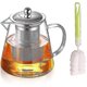 thumbnail image 1 of Heat Resistant Glass Teapot with Removable Stainless Steel Infuser for Loose Leaf Tea, 1 of 5