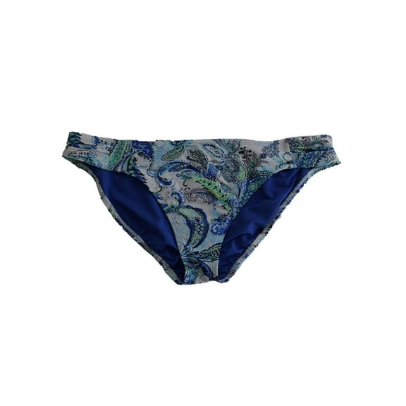 MSRP $60 LAUREN RALPH LAUREN Fiesta Paisley-Shirred Bikini Bottom Blue 16