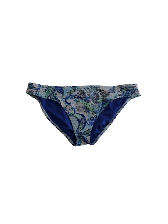 MSRP $60 LAUREN RALPH LAUREN Fiesta Paisley-Shirred Bikini Bottom Blue 16