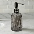 thumbnail image 3 of nu steel Glacier Smoke Collection Glass with Black Finish Metal Trim Refillable Liquid Soap Dispenser Pump Bottle for Bathroom Vanity Countertop - Holds Lotion, Liquid Soap, Hand Sanitizer - Smoke, 3 of 6