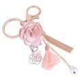thumbnail image 2 of Fabric Flower Long Tassel Keychain Key Chain Keyring Women Handbag Hanging Decor, 2 of 6