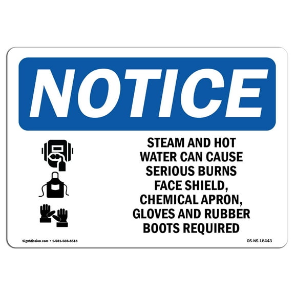 OSHA Notice Sign - Steam And Hot Water Can Cause Sign With Symbol | Decal | Protect Your Business, Construction Site |  Made in the USA