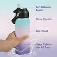 thumbnail image 2 of Daluvenix Stainless Steel Water Bottle with Straw Lid, 24oz Vacuum Insulated Water Bottles for Sports, Travel, Pink, 2 of 7
