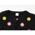 thumbnail image 4 of HWJAD Long Sleeve 3D Flower Bolero Shrug for 1-14Y Girls Toddler Kids One Button Closure Cardigan Knit Sweater Cropped Cover Up Coat, 4 of 7