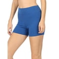 thumbnail image 1 of Womens & Plus Soft Cotton Stretch High Waist Sports Short Pants with Wide Waist Band (SAPPHIRE, 2X), 1 of 3