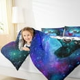thumbnail image 4 of Manfei 3D Cyan Gamepad Full Size Comforter Sets, Mystic Glitter Galaxy Bedding Comforter Set, Teen Boy Girl Kid Reversible Bedding Sets, Lightweight Room Decor, 3-Piece, 4 of 8
