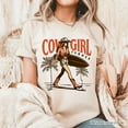 thumbnail image 5 of Cowgirl Summer Surf T-Shirt, Retro Western Beach White and Natural Tee for Free-Spirited Women, 5 of 8