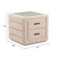 thumbnail image 4 of Soffice Nightstand Beige End Table, Modern Style, Tempered Glass rectangular shape tabletop, MDF, Indoor Bedroom, 4 of 12
