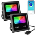 thumbnail image 3 of 1 Uds. Impermeable 15W 25W Bluetooth luz LED de inundación inteligente RGB Control de aplicación reflectores LED jardín fiesta paisaje iluminación de escenario, 3 of 5