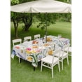 thumbnail image 4 of Outdoor Tablecloth with Umbrella Hole for Patio/Picnic/Party/Camping, Wildflowers Waterproof Table Cloth Rectangle Table Cover Washable, Spring Farmhouse Tulip Floral Leaf Wooden Grain (60"x 84"), 4 of 8
