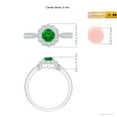 thumbnail image 5 of ANGARA Natural Vintage Inspired Emerald Milgrain Ring with Diamond Halo in 14K White Gold for Women (Size-5mm) | May Birthstone, Birthday, Anniversary, Jewelry Gift for Women | Natural Emerald Ring, 5 of 9