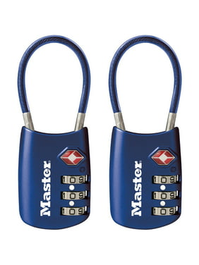 Master Lock 4688T Set Your Own Combination Tsa-accepted Cable Padlock, Assorted Colors, 2 Pack