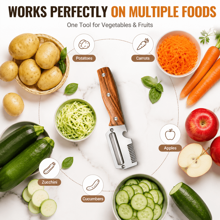 NIUTA 2-Pack Vegetable Peeler, 2-in-1 with Julienne Cutter photo 4