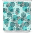 thumbnail image 1 of Shower Curtains 70" x 73" from DiaNoche Designs by Metka Hiti - Black White Flowers Teal, 1 of 1