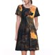 thumbnail image 1 of Balery Sunset Meditating Doberman Vestidos sueltos de manga corta para mujer, vestidos de verano 2025, vestidos casuales de corte A con vuelo., 1 of 6