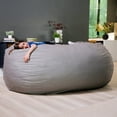 thumbnail image 4 of Big Joe Fuf 7Ft Giant Foam Bean Bag Chair Couch with Removable Cover for Kids, Teens, Adults, Fog Lenox, Durable Woven Polyester, 7 foot Oversized, 4 of 7
