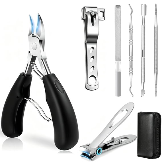 Ingrown Toenail Clippers For Seniors Thick Toenails, 7pcs Heavy Duty Toe Nail Clippers Kit, Adult Home Foot Care Professional Pedicure Tool
