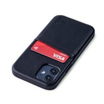 Dockem iPhone 12 mini Exec M2 Wallet Case; Built-in Metal Plate, 1 Card Slot, Black