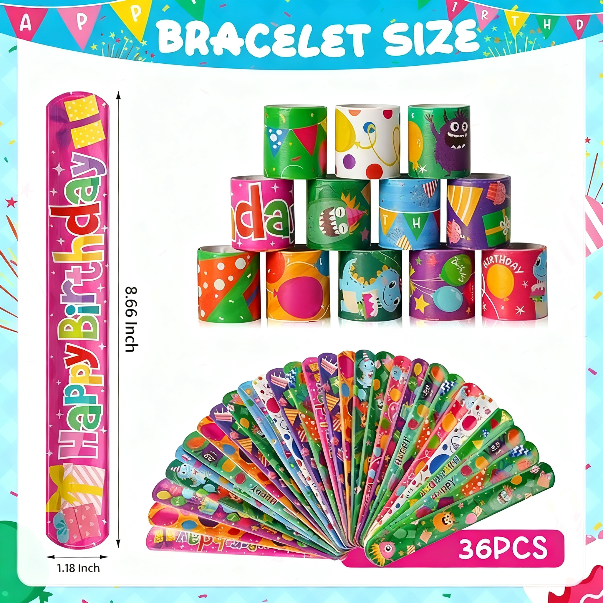 36Pcs Easter Slap Bracelet,Easter Decorations Bracelet Decorations Gifts,Bunny Bracelets Present for Holiday Goodie Bag Stuffers,Bracelets Bulk for Birthday School Classroom Prizes Outdoor