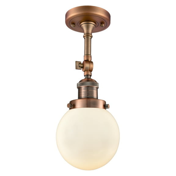 Innovations Lighting 201F-6 Beacon Beacon 1 Light 6" Wide Semi-Flush Ceiling Fixture -